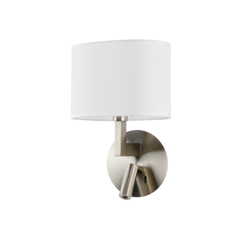 Brilagi - LED Nástenná lampa DAYA 1xE14/40W/230V + LED/3W biela/matný chróm