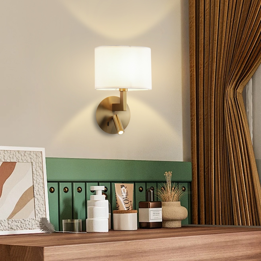 Brilagi - LED Nástenná lampa DAYA 1xE14/40W/230V + LED/3W biela/matný chróm