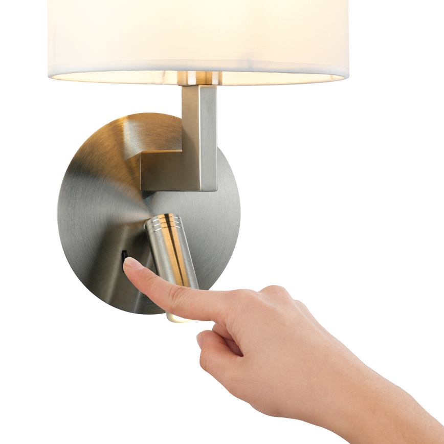 Brilagi - LED Nástenná lampa DAYA 1xE14/40W/230V + LED/3W biela/matný chróm