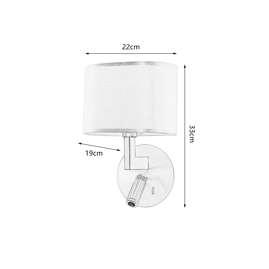 Brilagi - LED Nástenná lampa DAYA 1xE14/40W/230V + LED/3W biela/matný chróm