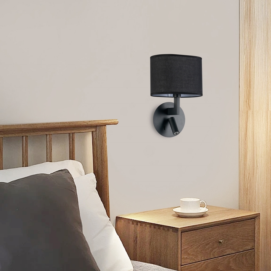 Brilagi - LED Nástenná lampa DAYA 1xE14/40W/230V + LED/3W čierna