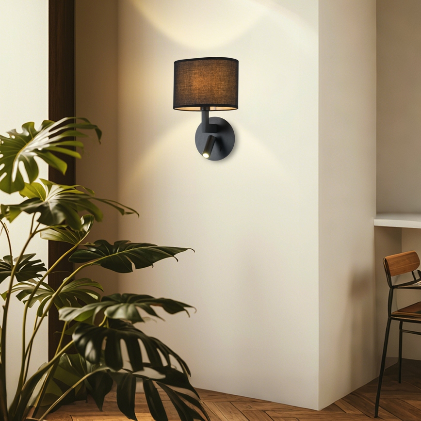 Brilagi - LED Nástenná lampa DAYA 1xE14/40W/230V + LED/3W čierna