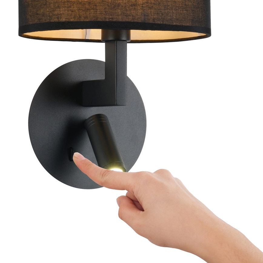 Brilagi - LED Nástenná lampa DAYA 1xE14/40W/230V + LED/3W čierna