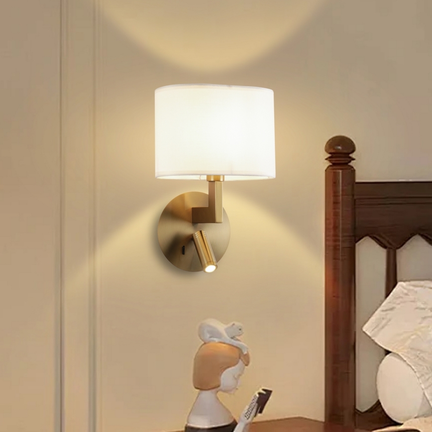 Brilagi - LED Nástenná lampa DAYA 1xE14/40W/230V + LED/3W krémová/zlatá