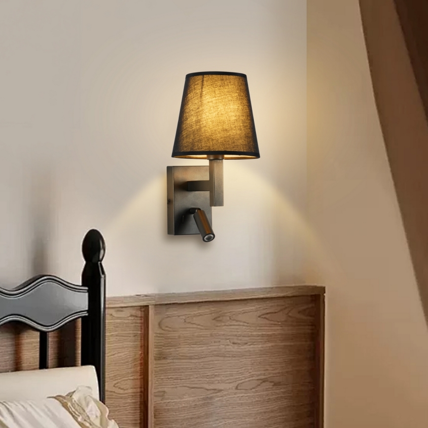 Brilagi - LED Nástenná lampa DEYA 1xE14/40W/230V + LED/3W čierna