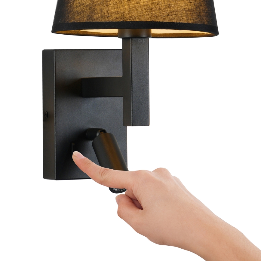 Brilagi - LED Nástenná lampa DEYA 1xE14/40W/230V + LED/3W čierna