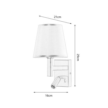 Brilagi - LED Nástenná lampa DEYA 1xE14/40W/230V + LED/3W čierna