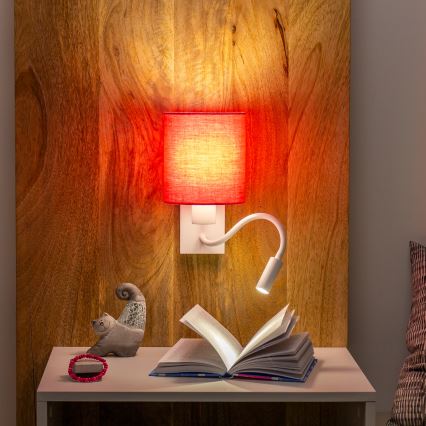 Brilagi - LED Flexibilná nástenná lampa NUBILA 1xE27/25W/230V + LED/3W biela/ružová