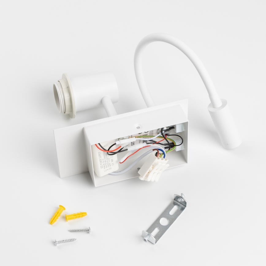 Brilagi - LED Flexibilná nástenná lampa NUBILA 1xE27/25W/230V + LED/3W biela/svetlohnedá