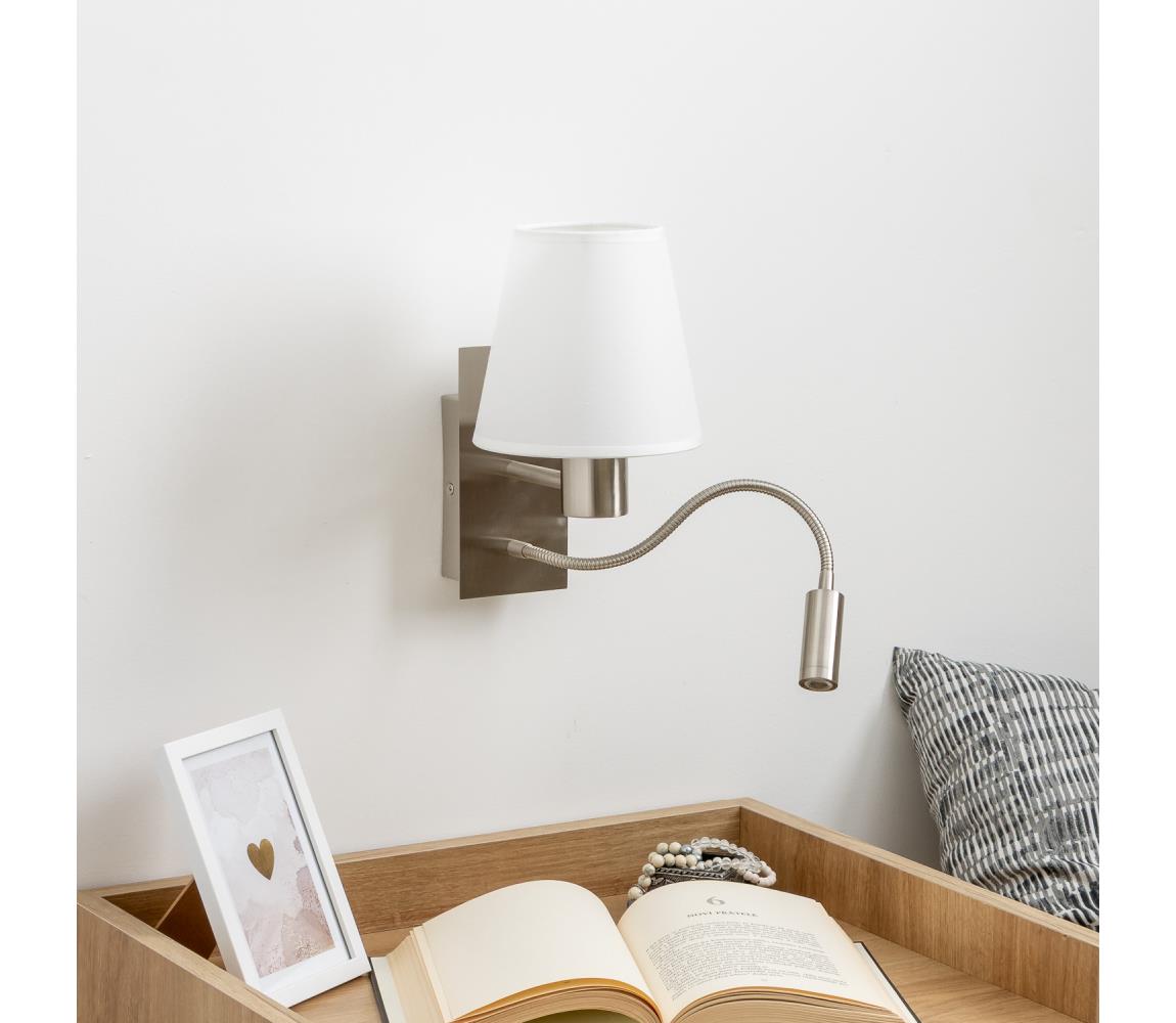 Brilagi - LED Nástenná lampa NUBILA 1xE27/25W/230V + LED/3W chróm/biela BG1556+BG1573