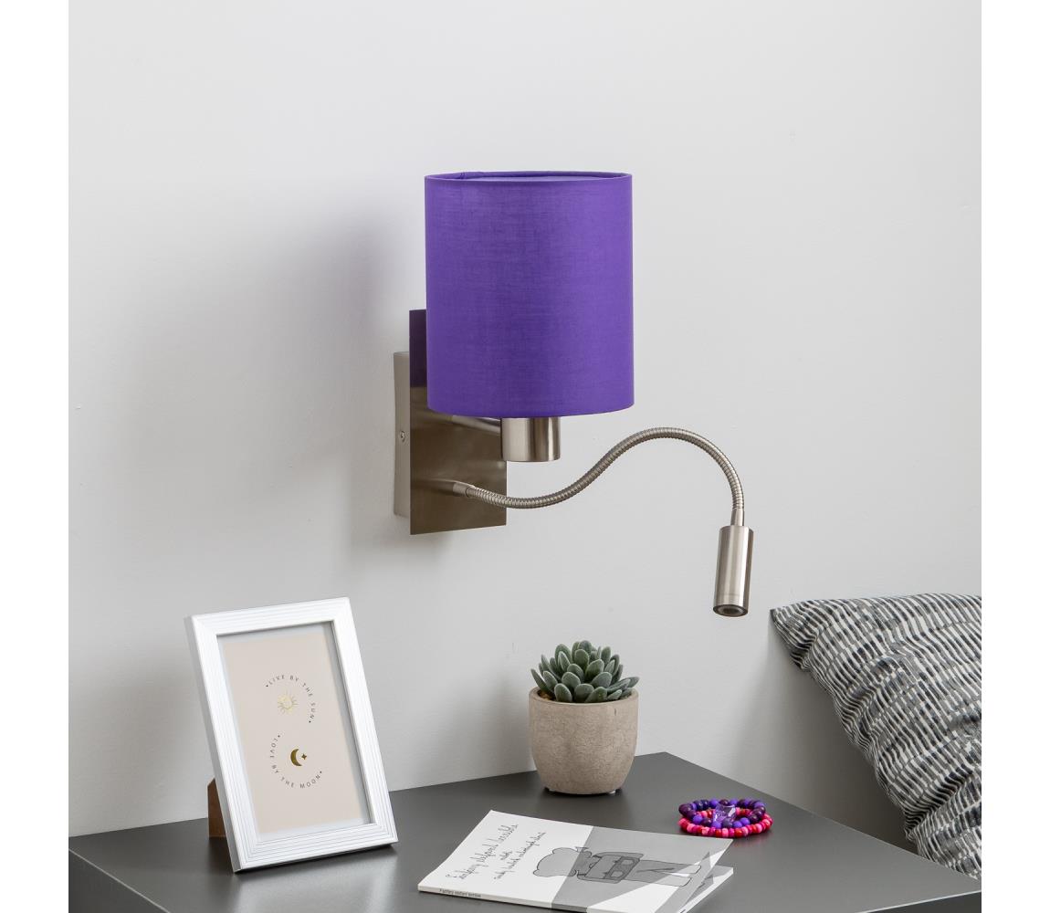 Brilagi - LED Nástenná lampa NUBILA 1xE27/25W/230V + LED/3W chróm/fialová BG1556+BG1580