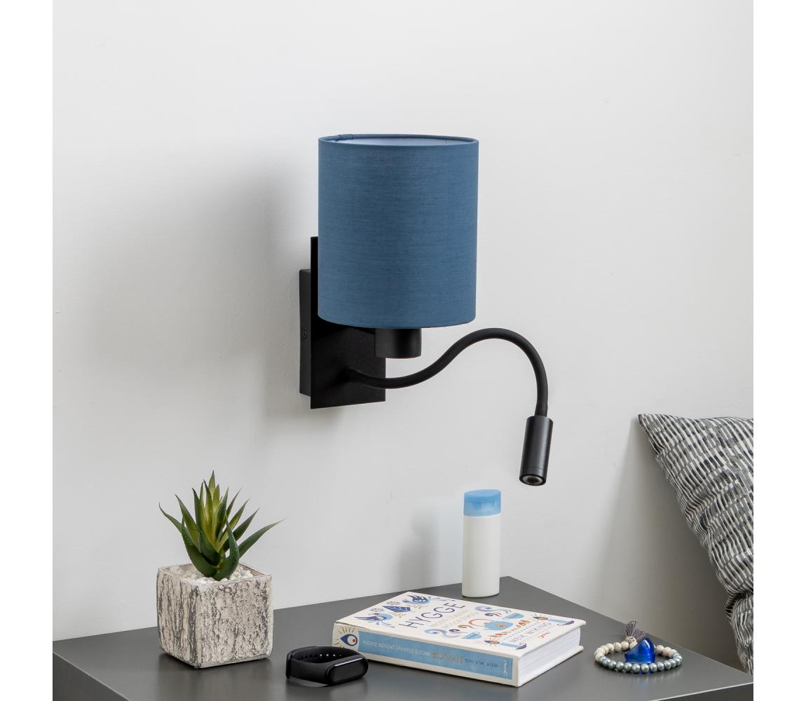 Brilagi - LED Nástenná lampa NUBILA 1xE27/25W/230V+ LED/3W čierna/tmavomodrá BG1558+BG1575