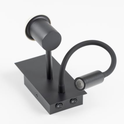Brilagi - LED Flexibilná nástenná lampa NUBILA 1xE27/25W/230V + LED/3W čierna/tmavomodrá