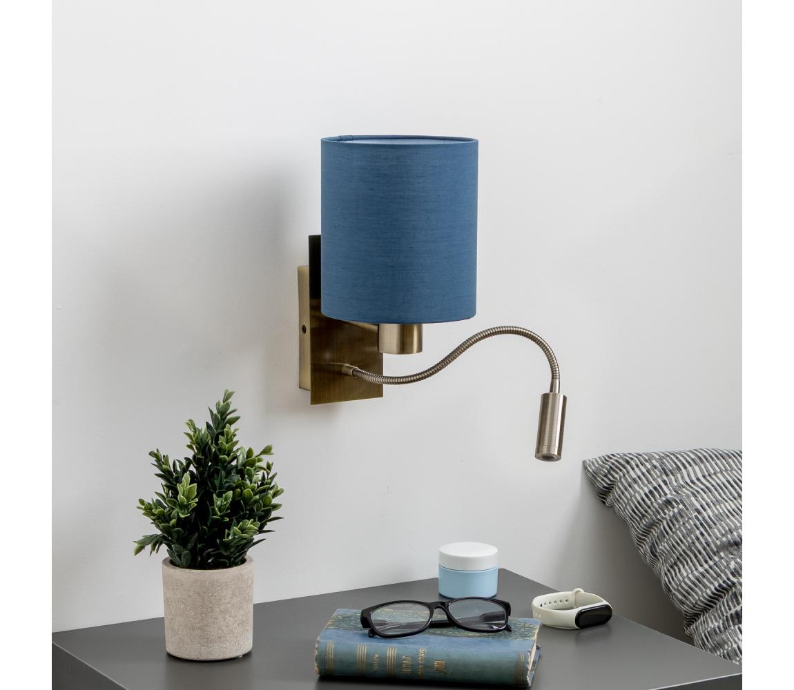 Brilagi - LED Nástenná lampa NUBILA 1xE27/25W/230V+ LED/3W mosadz/tmavomodrá BG1557+BG1575