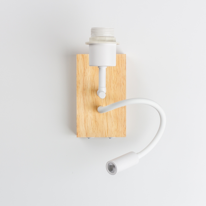 Brilagi - LED Flexibilná nástenná lampa NUBILA WOOD 1xE27/25W/230V + LED/3W dub/biela