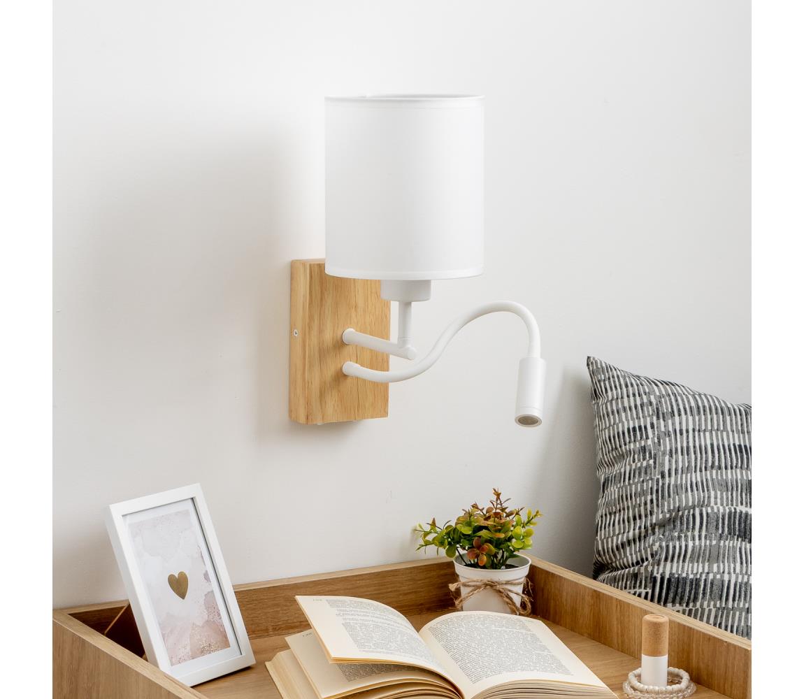 Brilagi - LED Nástenná lampa NUBILA WOOD 1xE27/25W/230V + LED/3W dub/biela BG1565+BG1586