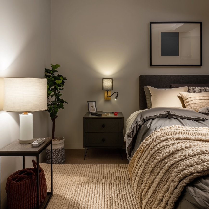 Brilagi - LED Flexibilná nástenná lampa NUBILA WOOD 1xE27/25W/230V + LED/3W dub/čierna