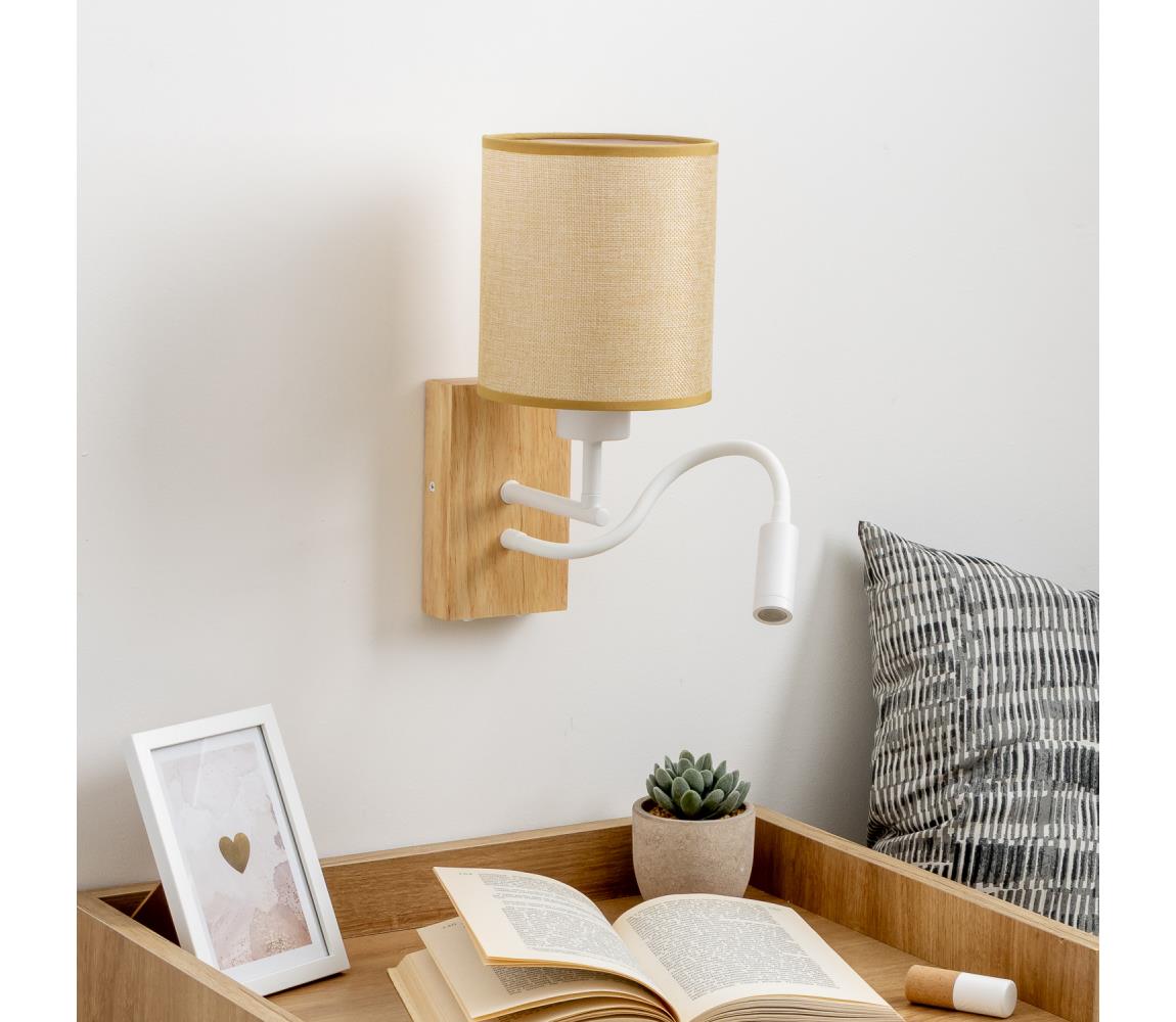 Brilagi - LED Nástenná lampa NUBILA WOOD 1xE27/25W/230V +LED/3W dub/svetlohnedá BG1565+BG1584