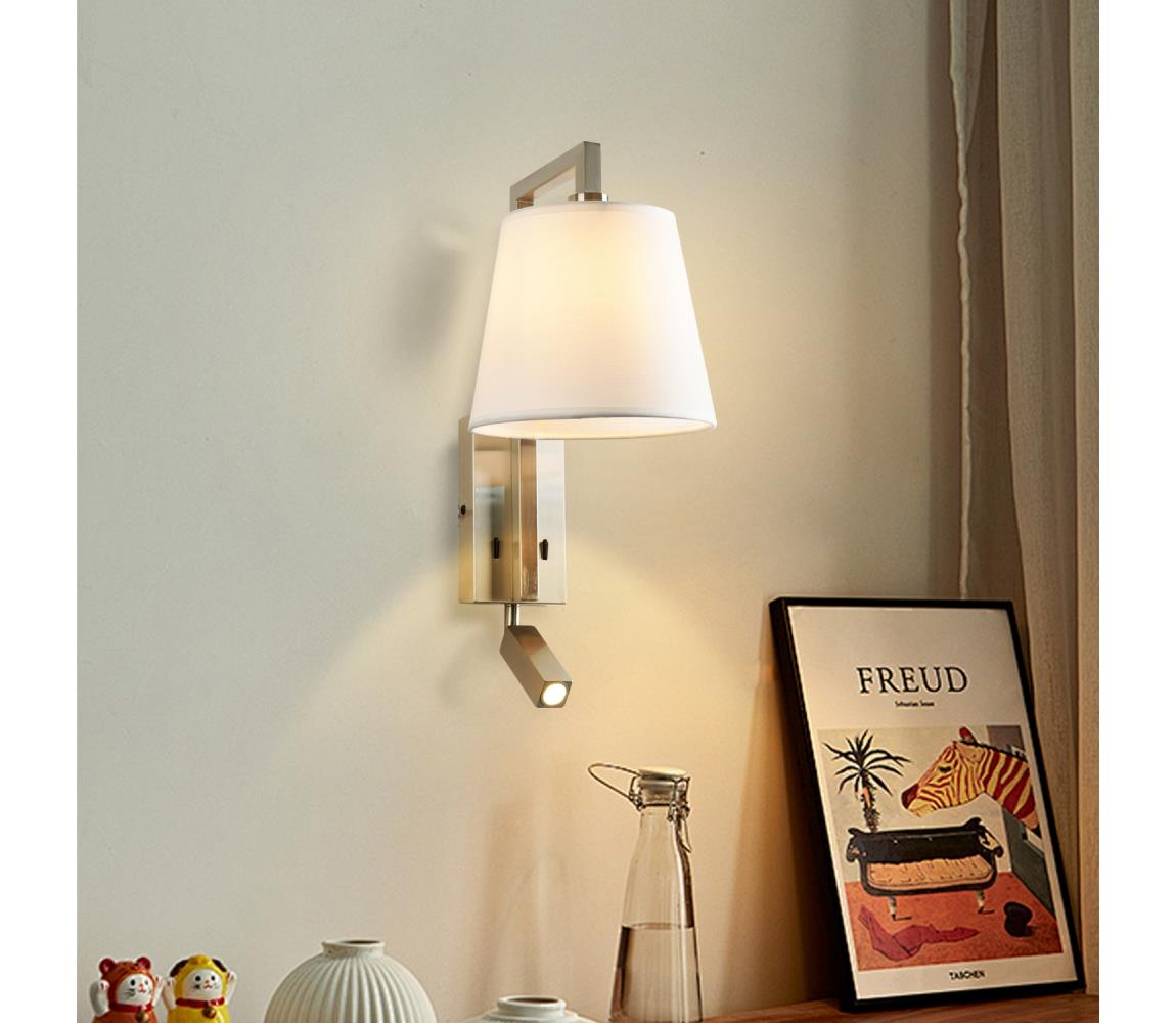 Brilagi - LED Nástenná lampa RAYA 1xE14/40W/230V + LED/3W biela/matný chróm BRI206