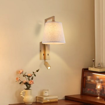 Brilagi - LED Nástenná lampa RAYA 1xE14/40W/230V + LED/3W ľan/béžová
