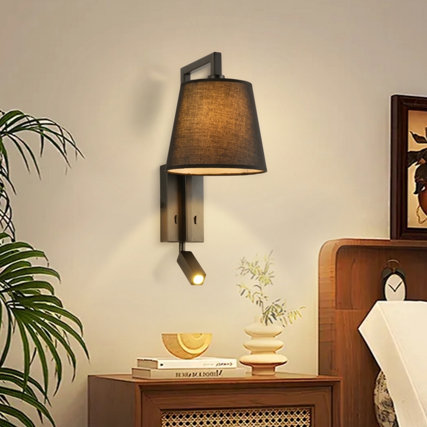 Brilagi - LED Nástenná lampa RAYAS 1xE14/40W/230V + LED/3W čierna