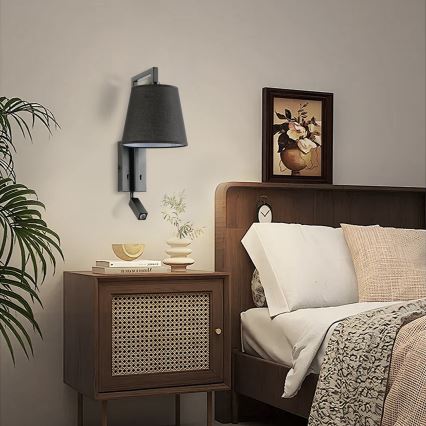 Brilagi - LED Nástenná lampa RAYAS 1xE14/40W/230V + LED/3W čierna