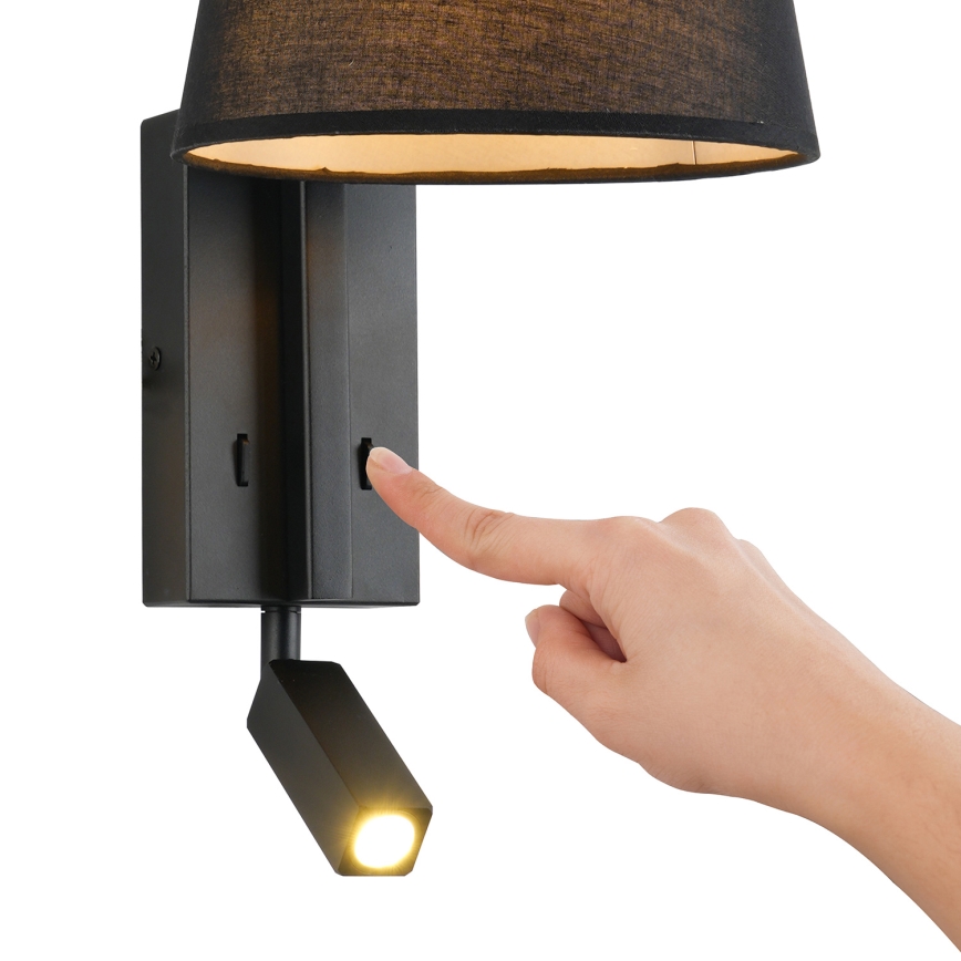 Brilagi - LED Nástenná lampa RAYAS 1xE14/40W/230V + LED/3W čierna