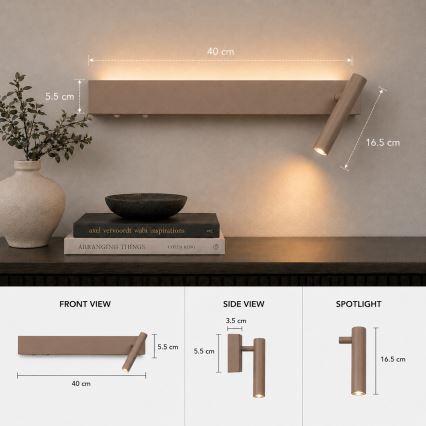 Brilagi - LED nástenné bodové svietidlo ARLIX LED/3W/230V + LED/7W béžová CRI 90