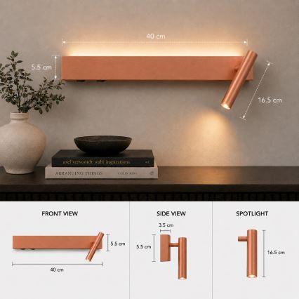 Brilagi - LED nástenné bodové svietidlo ARLIX LED/3W/230V + LED/7W bronzové CRI 90