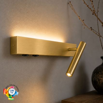 Brilagi - LED nástenné bodové svietidlo ARLIX LED/3W/230V + LED/7W zlaté CRI 90