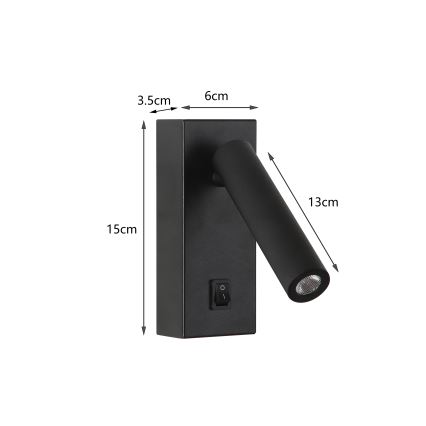 Brilagi - LED Nástenné bodové svietidlo MAYA LED/3W/230V 4000K čierna