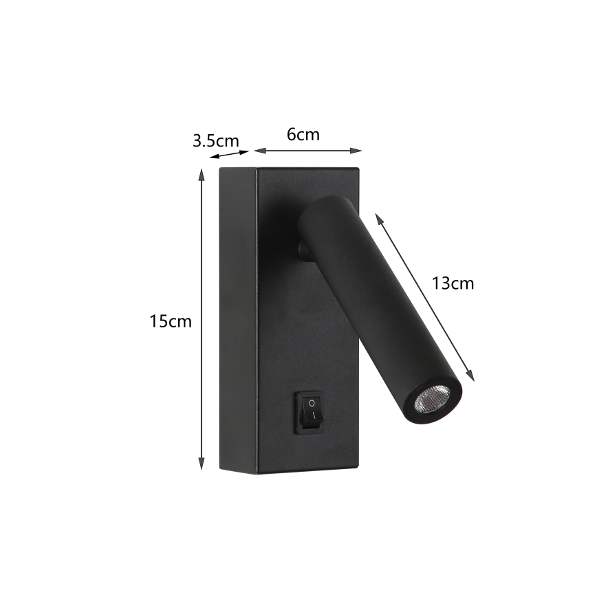 Brilagi - LED Nástenné bodové svietidlo MAYA LED/3W/230V 4000K čierna