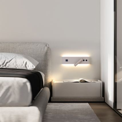 Brilagi - LED nástenné bodové svietidlo s USB portom NOCTIS LED/3W/230V + LED/9W béžové