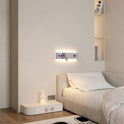 Brilagi - LED nástenné bodové svietidlo s USB portom NOCTIS LED/3W/230V + LED/9W béžové