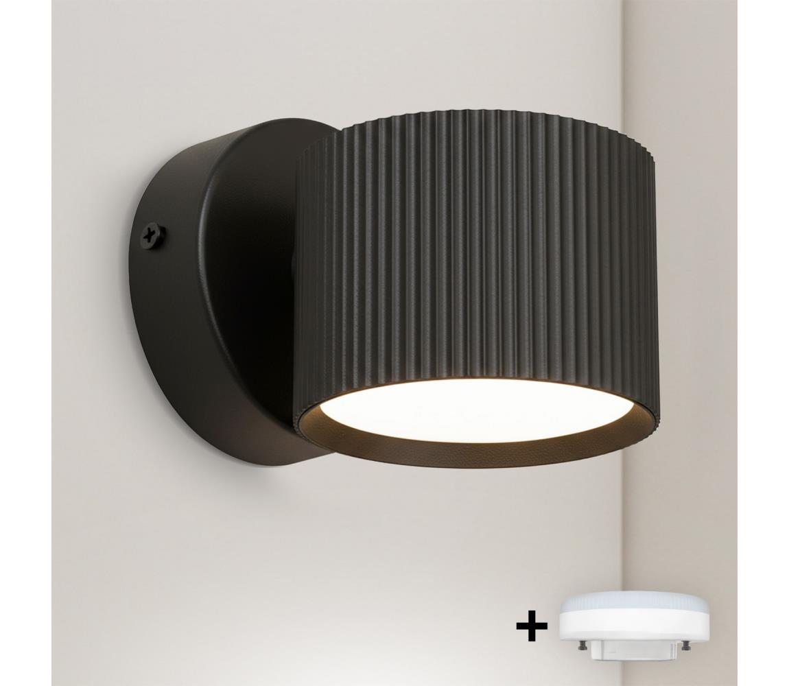 Brilagi - LED Nástenné bodové svietidlo STRIPY 1xGX53/15W/230V čierne WO-GX-06-BLK-OEM