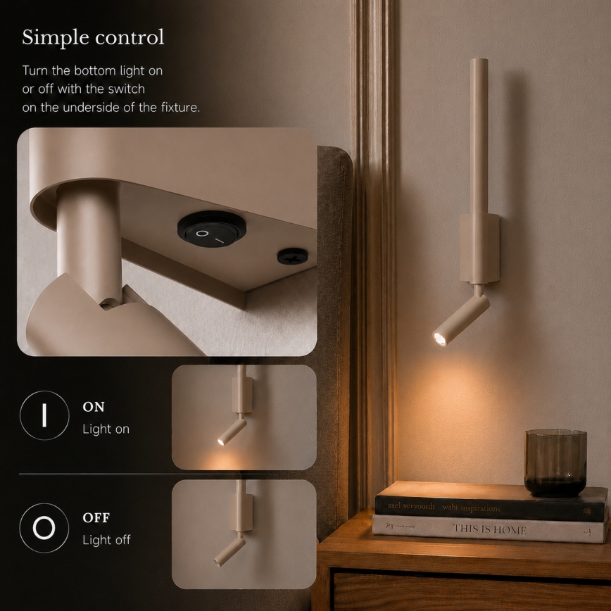 Brilagi - LED Nástenné bodové svietidlo VIXON LED/3W/230V + LED/5W béžová CRI 90