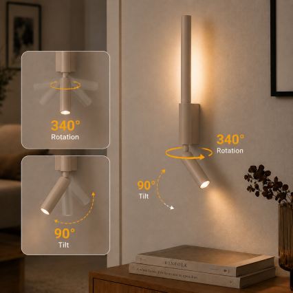 Brilagi - LED Nástenné bodové svietidlo VIXON LED/3W/230V + LED/5W béžová CRI 90