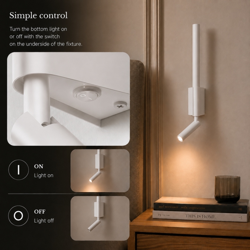 Brilagi - LED Nástenné bodové svietidlo VIXON LED/3W/230V + LED/5W biela CRI 90