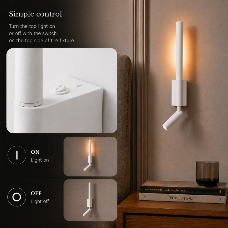 Brilagi - LED Nástenné bodové svietidlo VIXON LED/3W/230V + LED/5W biela CRI 90