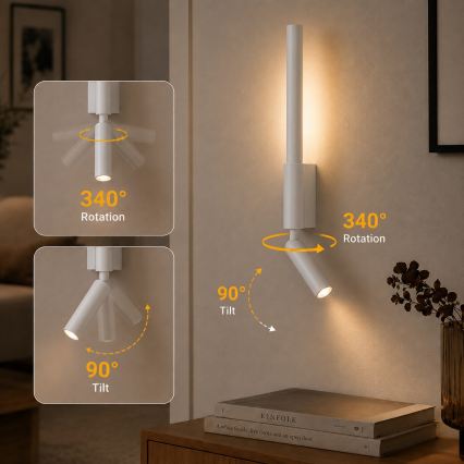 Brilagi - LED Nástenné bodové svietidlo VIXON LED/3W/230V + LED/5W biela CRI 90