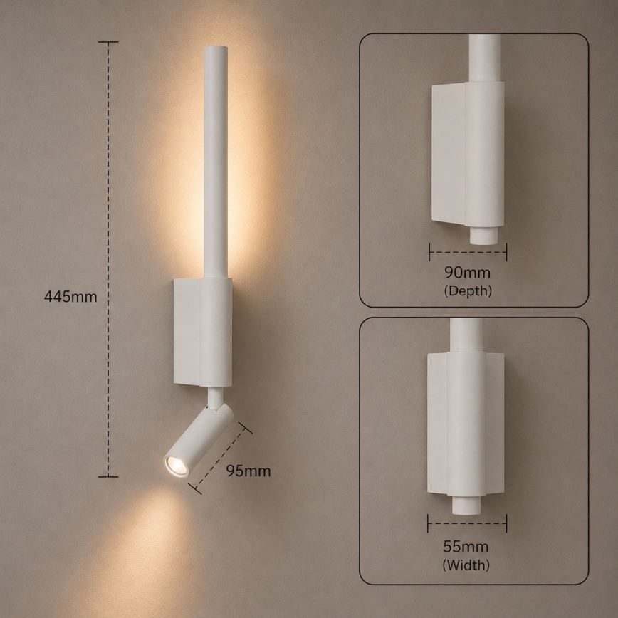 Brilagi - LED Nástenné bodové svietidlo VIXON LED/3W/230V + LED/5W biela CRI 90