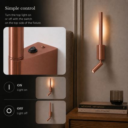 Brilagi - LED nástenné bodové svietidlo VIXON LED/3W/230V + LED/5W bronzové CRI 90