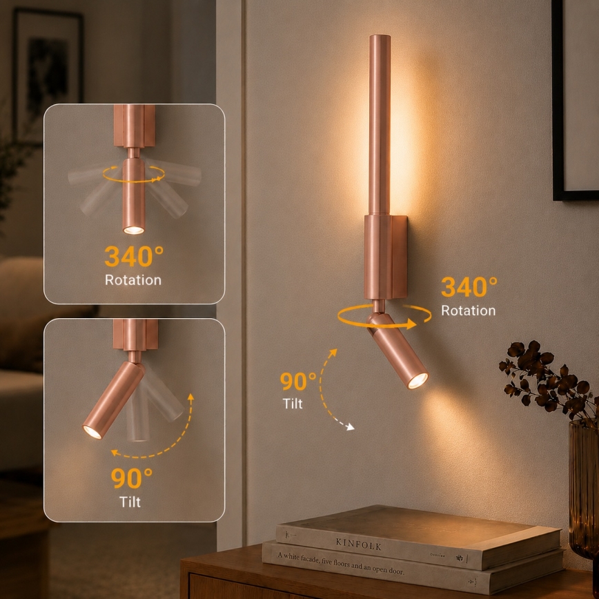 Brilagi - LED nástenné bodové svietidlo VIXON LED/3W/230V + LED/5W bronzové CRI 90