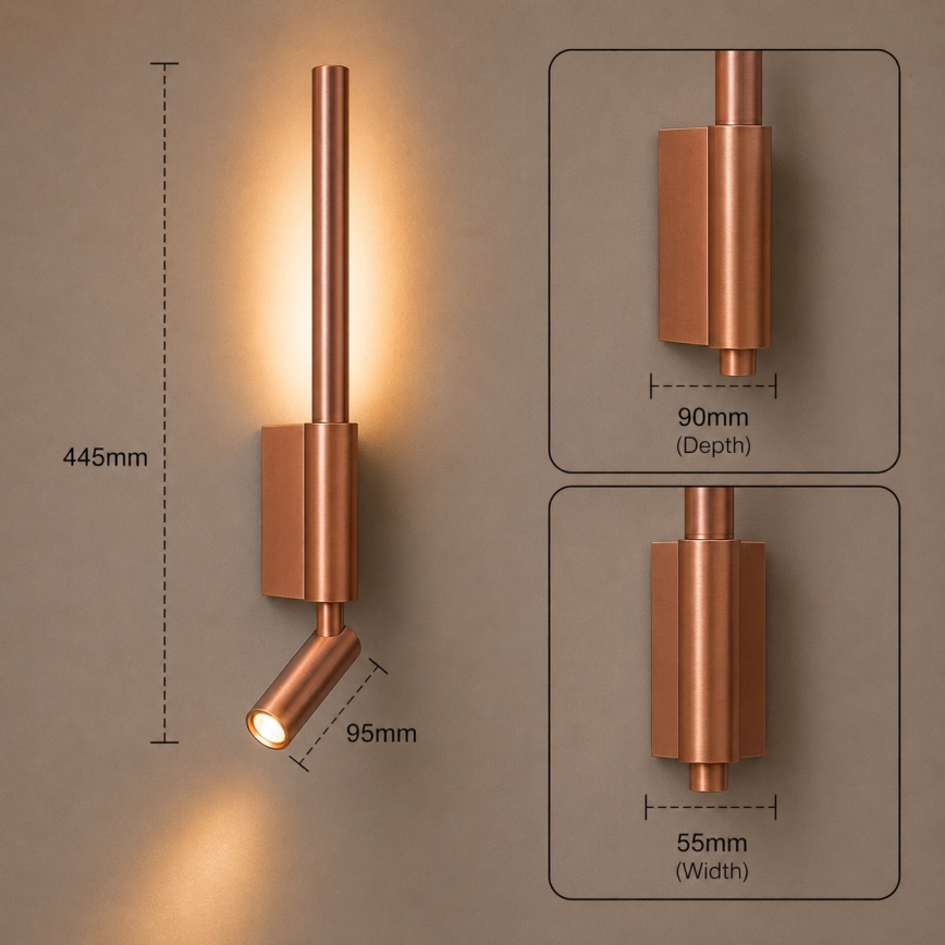 Brilagi - LED nástenné bodové svietidlo VIXON LED/3W/230V + LED/5W bronzové CRI 90