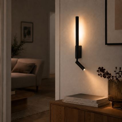 Brilagi - LED nástenné bodové svietidlo VIXON LED/3W/230V + LED/5W čierna CRI 90