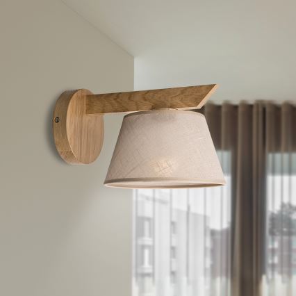 Brilagi - LED  Nástenné svietidlo ANTHONY 1xE14/40W/230V dub/béžová