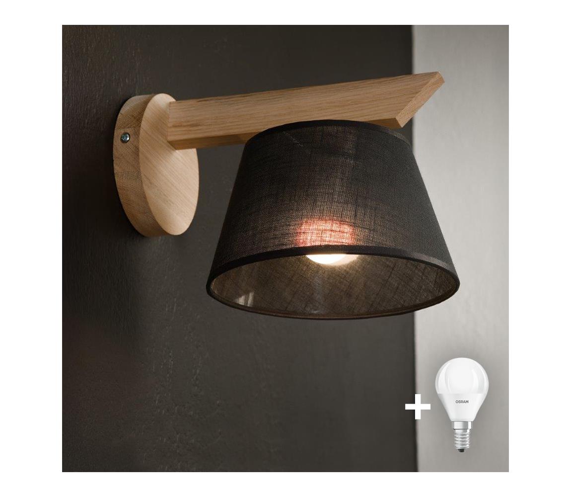 Brilagi - LED Nástenné svietidlo ANTHONY 1xE14/40W/230V dub/čierna 8590828610434