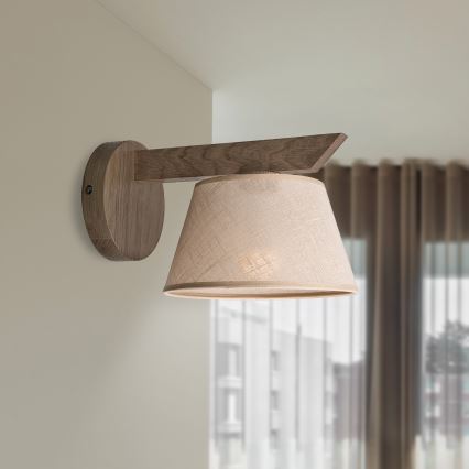 Brilagi - LED Nástenné svietidlo ANTHONY 1xE14/40W/230V dub orech/béžová