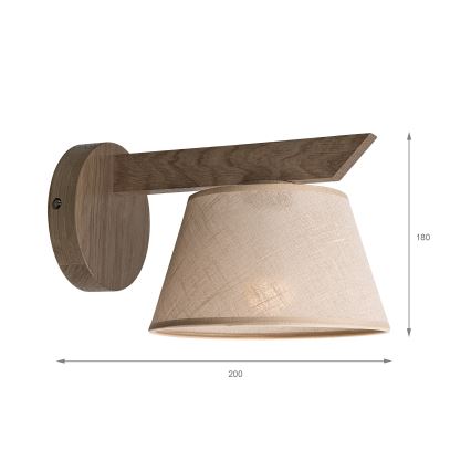 Brilagi - LED Nástenné svietidlo ANTHONY 1xE14/40W/230V dub orech/béžová