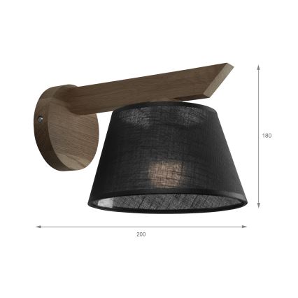 Brilagi - LED Nástenné svietidlo ANTHONY 1xE14/40W/230V dub orech/čierna
